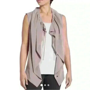 Calia by Carrie Underwood Size M Journey Vest Smoky Quartz Draped Open Front